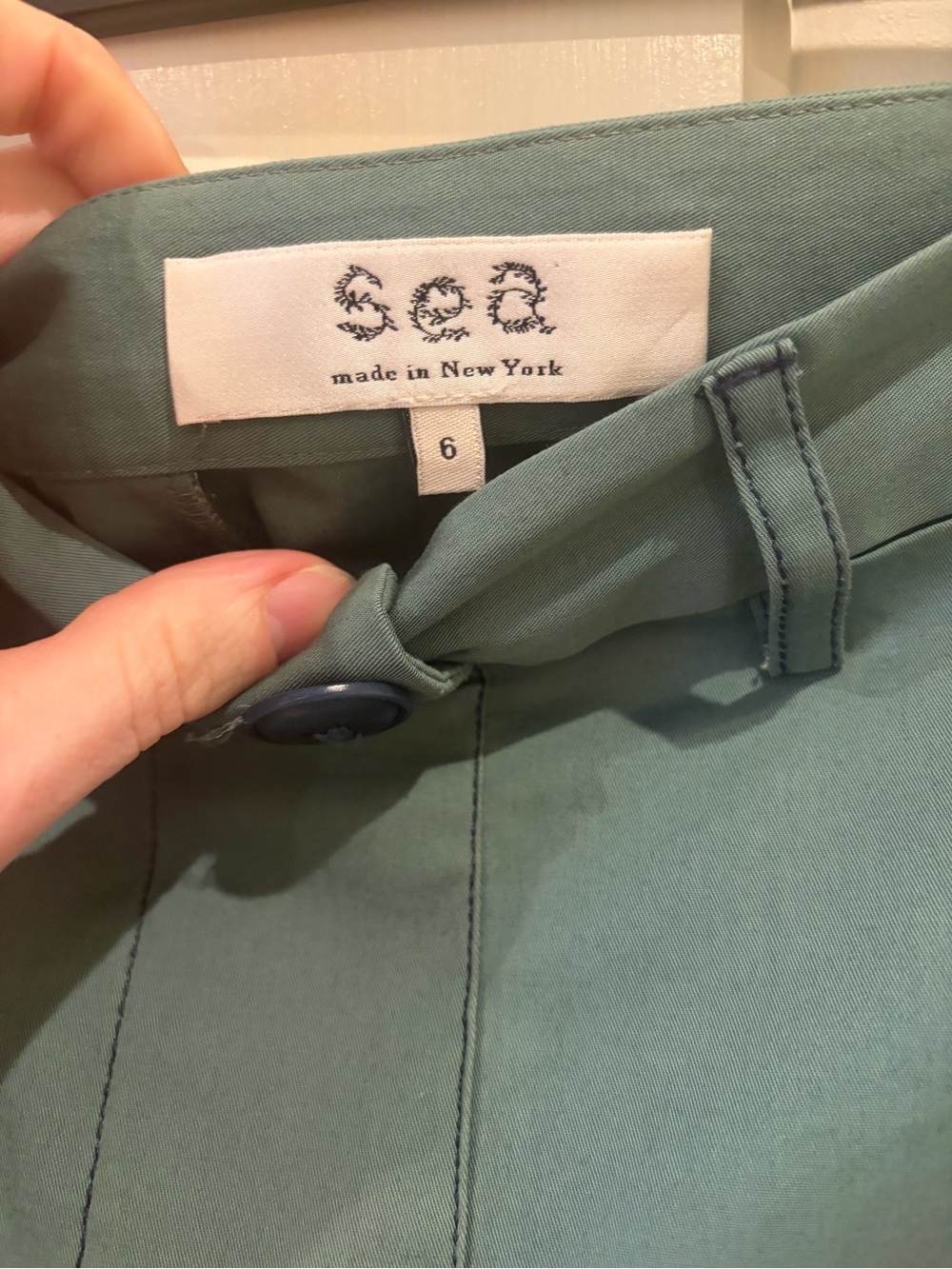 Sea New York Green Curved Hem Midi Skirt size 6 - Picture 2 of 7